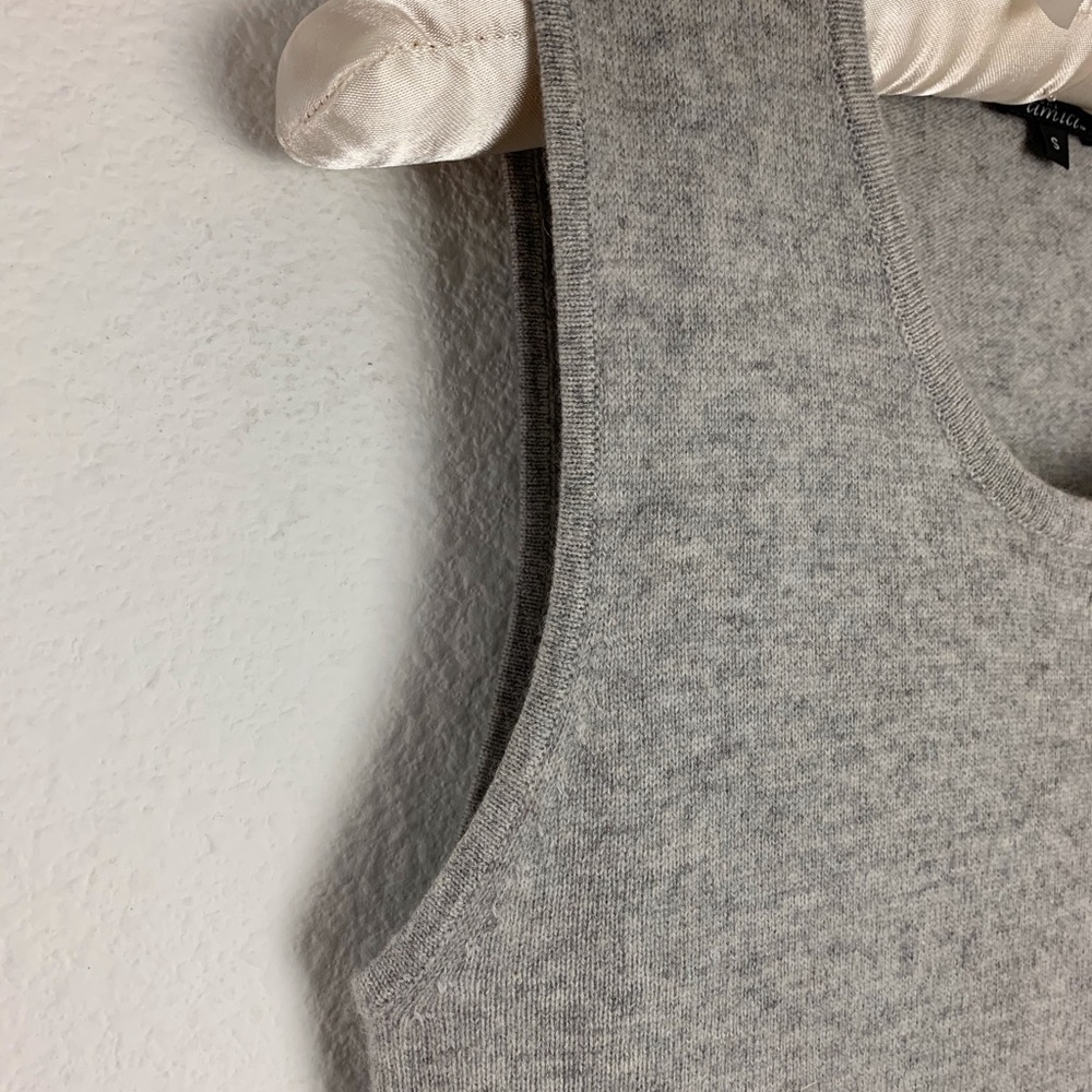 Pure Amici Gray Cashmere Sleeveless Sweater Top - Picture 4 of 9